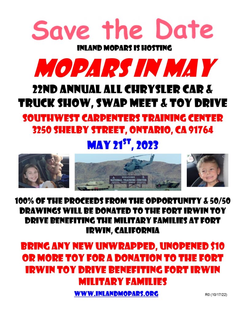 Mopars in May - Save the Date - 2023-05-21